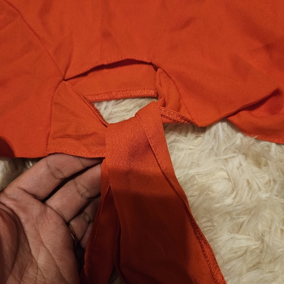 Asos Orange Cropped Longsleeves Blouse - Picture 3 of 8